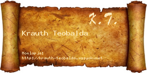 Krauth Teobalda névjegykártya